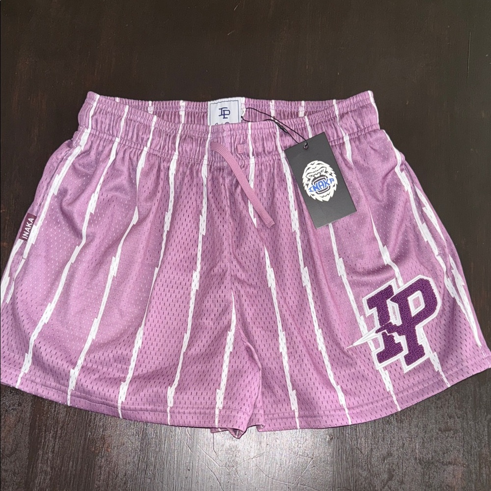 Inaka Power Women's Purple Striped Athletic Shorts